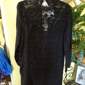 Endless Rose Black Long Sleeve Lace Dress
